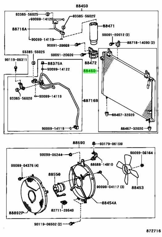 Toyota Supra Jza80 AC Condenser MK4 RZ RHD LHD 88460-14310 Brand New Foto 2 de 2