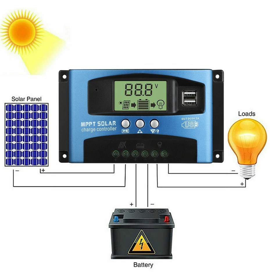 12/24V 10-100A MPPT PWM Solarladeregler Regler Autofokus Tracking - Bild 2 von 4