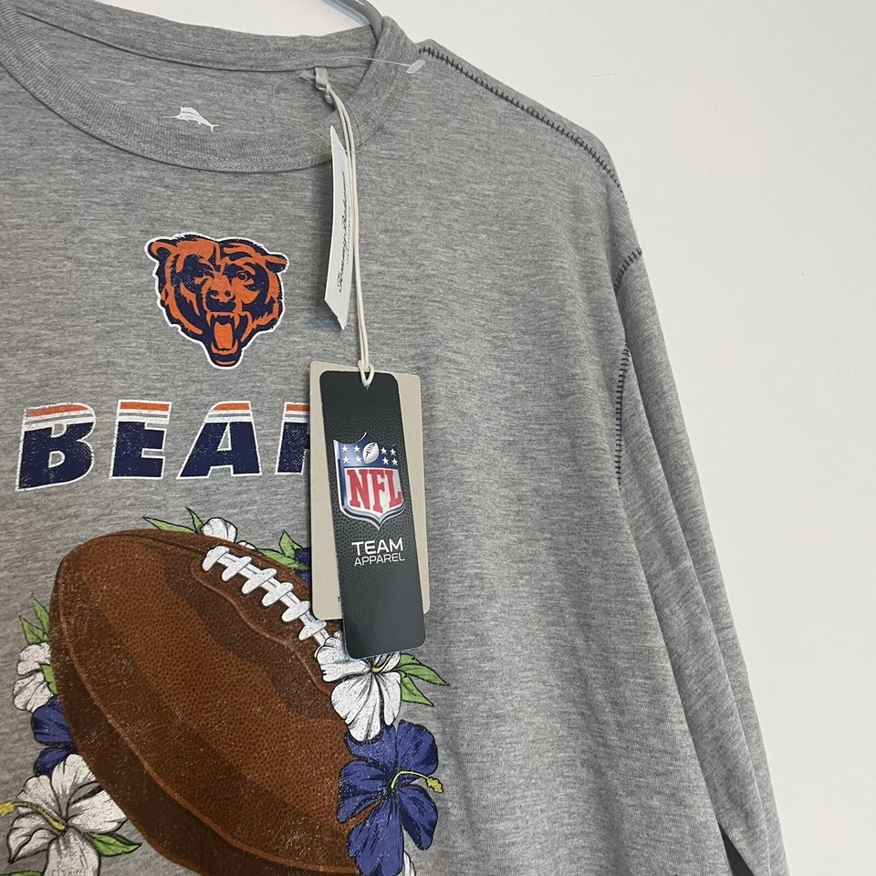 New Tommy Bahama Women’s NFL Chicago Bears L/S Shirt Gray Graphic Size Medium - Image 4 of 4