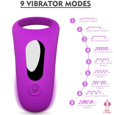 9 Vibration Silicone Dual Vibrating Cock Ring Dick Adult Sex Toys for  Couples US | eBay
