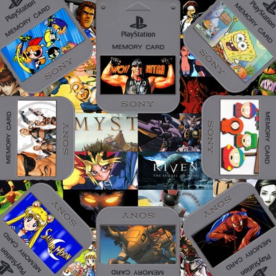 Custom PlayStation 1 (PS1) Memory Card Stickers - Catalog #2 - You Pick!