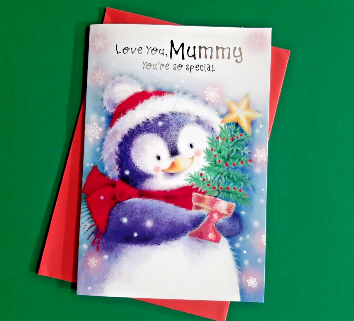 Mummy Christmas Card You're So Special Nice Cute Penguin 19x13cm