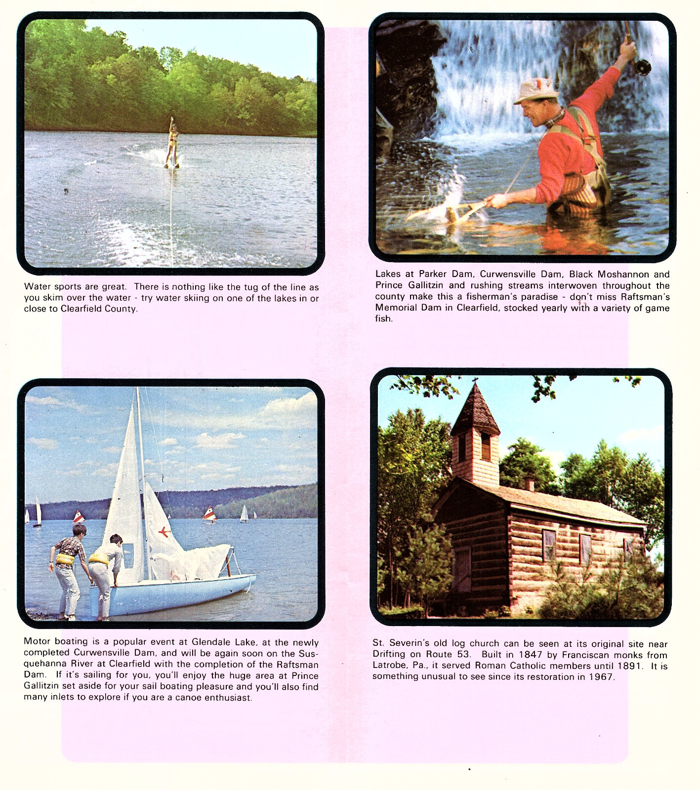 Clearfield County Pennsylvania Vintage Travel Brochure Color Photos Area Map eBay