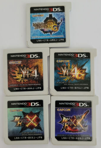 Bundle Monster Hunter 3DS Japonais 3G/4G/X/XX - 5 Jeux Loose 3DS Japonais - Photo 1/1