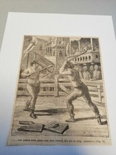 COPIA INCISIONE Duello fra Lupo e Ramengo FARINA, da MARCO VISCONTI Grossi 1882