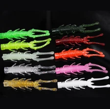 Lot 10Pcs Soft Prawn Shrimp Fishing Lures for Bass Trout Artificial Baits Worms