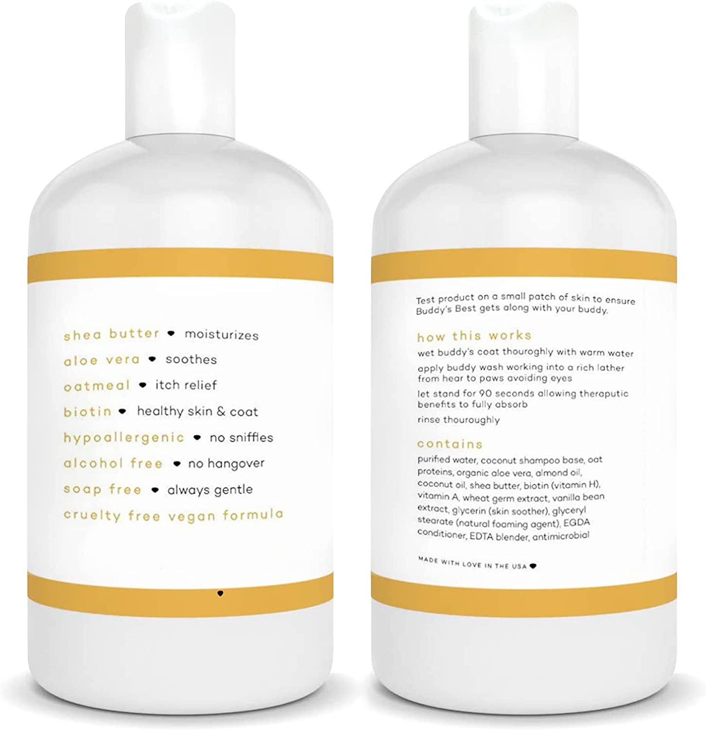Buddy's Best, Natural Dog Shampoo and Conditioner in One - Hypoallergenic, Oatme
