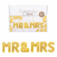 Mr & Mrs Gold Wortfolie Hochzeit Party Ballons 35 cm - Luft oder Helium