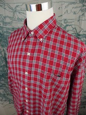 IZOD Men's Long Sleeve Button Front Shirt - Red Plaid Size XXL - K820a
