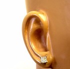 EGL certified 2ct carat New princess diamond I1 K 14k white gold earrings studs  — photo 8
