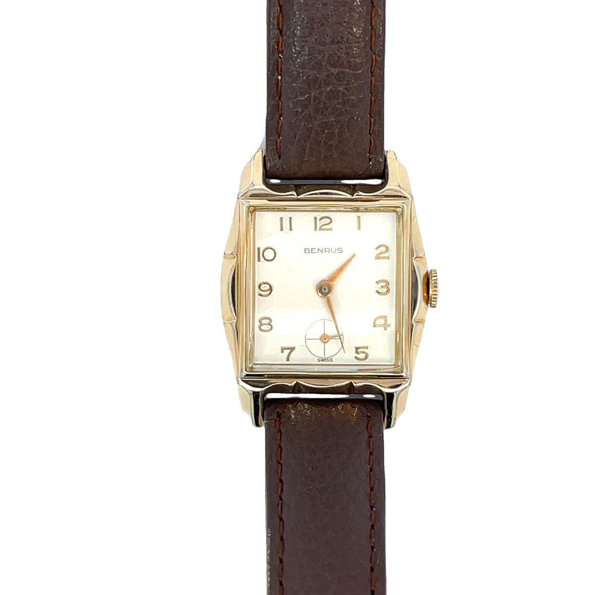 Benrus Watch Vintage 1950's Yellow Gold Filled Tank Style Serviced