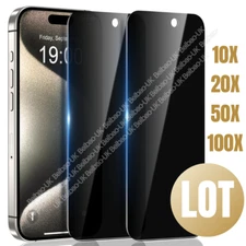 Bulk Lot For iPhone 14 13 12 11 Pro Max Tempered Glass Privacy Screen Protectors