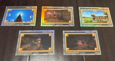 2024 Panini Minecraft Achievements Foil Parallels #/475 Five Card Lot