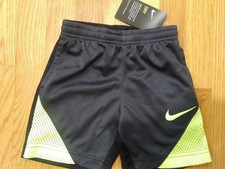 NWT Nike Boys Dark Gray/Black Yellow Dri-Fit Basketball Shorts Size 4