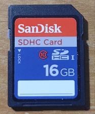SanDisk SDHC 16GB Card Class 10/Open Box