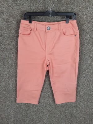 Christopher Banks Capri Pants Women Average Pastel Orange High Rise  Stretch