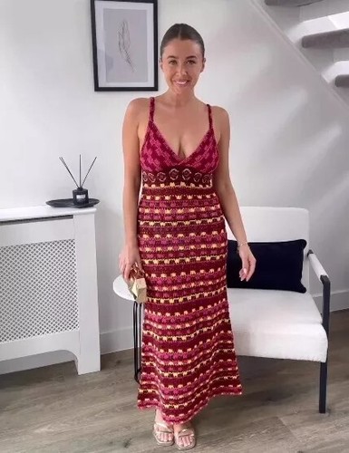 ZARA PINK RED STRAPPY KNIT DRESS Size M REF 3500/002 - Picture 9 of 10