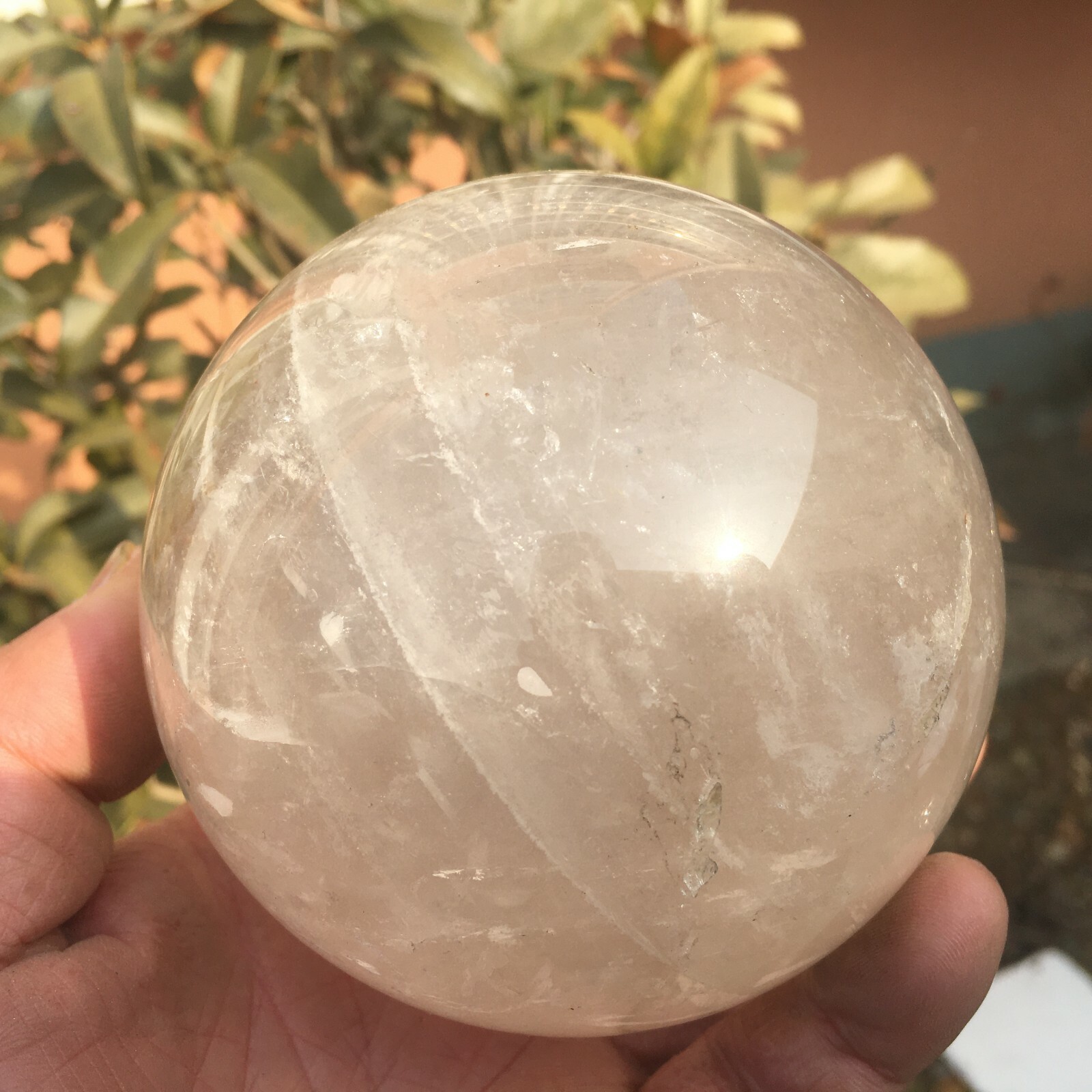 1370G Natural White smokey Quartz Ball Crystal Ball 156mm repaired