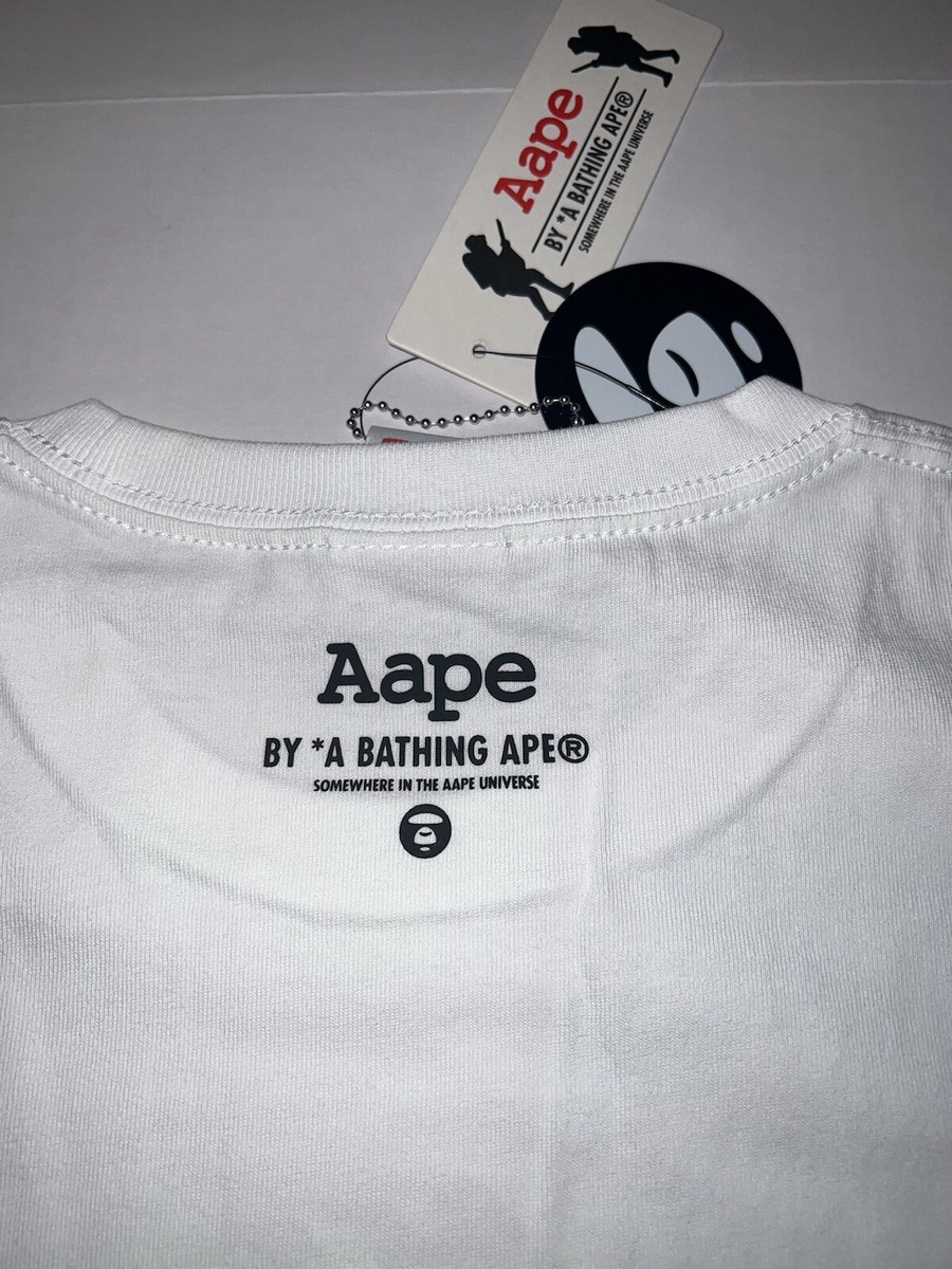 AAPE BY A BATHING APE White Moonface Camo T-Shirt Sz XLSOLD