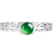 Certified Icy Green Burma 100 Natural A jadeite Jade  Ring 925Silver Adjustable