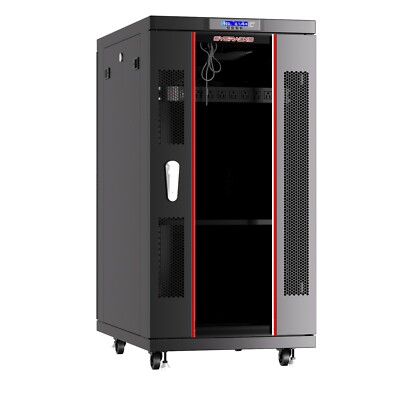 22U Server Rack IT Cabinet Data Network Rack Enclosure - 32-Inch Deep Rack Stand