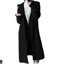 Women's Cashmere Wool Sweater Jackets Warm Cardigan Knit Winter Hooded Outwear