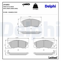 Delphi Bremsbelagsatz, Scheibenbremse LP1853 FüR Hyundai