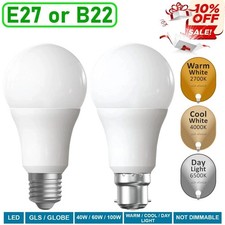 LED GLS LIGHT BULBS 40w 60w 100w WARM/COOL WHITE BC/B22 ES/E27 Bayonet Daylight