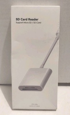 SD Card Reader for iPhone iPad, &USB-C Dual Connector, Support SD/MicroSD Cards
