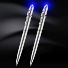 UV Light LED Silver Ballpoint Pen Invisible Ink Secret Gifts Hot US--