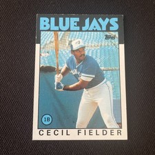 1986 Topps #386 Cecil Fielder RC Rookie Card Toronto Blue Jays (A5). rookie card picture
