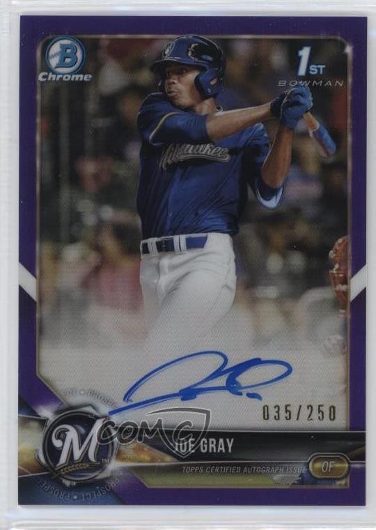 2018 Bowman Draft Chrome Pick Purple Refractor /250 Joe Gray #CDA-JGR Auto 0tw4