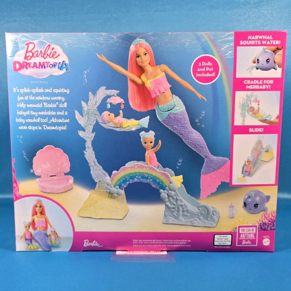 Barbie Dreamtopia MERMAID NURSERY PLAYSET and Dolls Merbaby