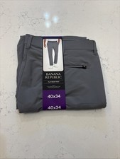 Banana Republic Men's Flat Front Pant Stretch Slim Fit Fabric 40x34 New With Tag
