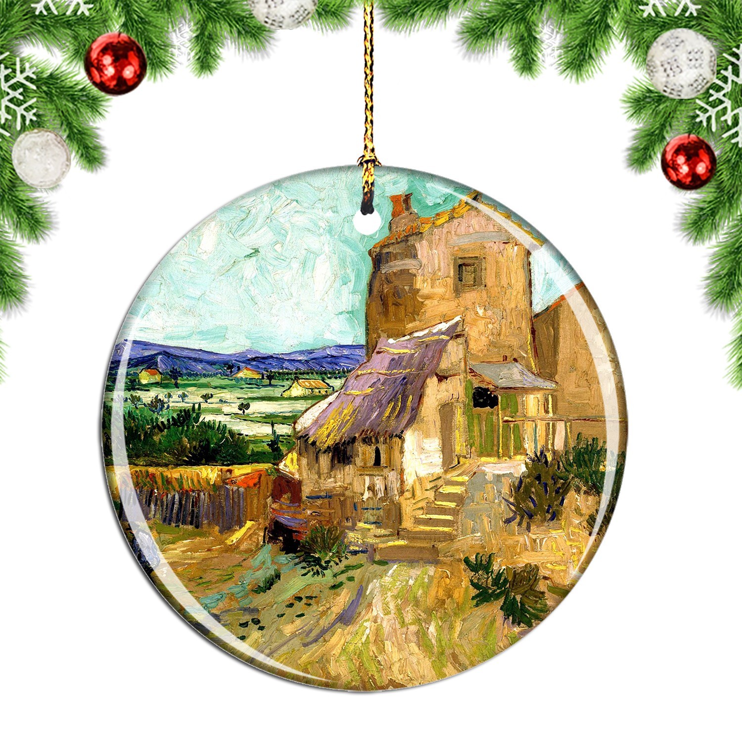 Van Gogh The Old Mill Painting Christmas ornament city travel souvenir