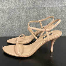 Nine West Carolyn Sandals Womens 9.5M Nude Strappy Stiletto Heels Open Toes