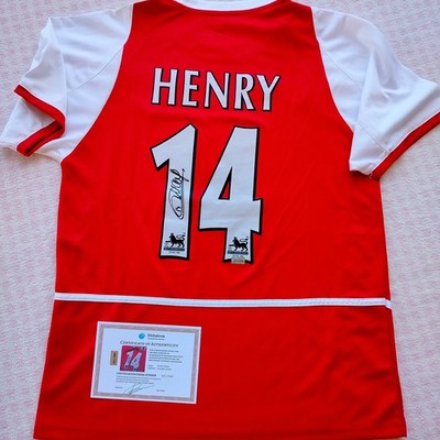 アーセナル HENRY 14 ジャージ Thierry Henry Signed Autographed FC Arsenal Jersey #14 With COA | eBay