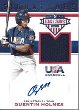 2017 USA Baseball Star Stripe Material Signature Quentin Holmes Auto/Jersey/299