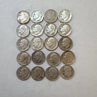 Silver Roosevelt Dimes 10C Mixed Lot 1946 1952 D/S 0.9 Fine Circulated