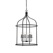 Savoy House 3-7388-6 Brookstone 6 Light 26"W Taper Candle Pendant - Black