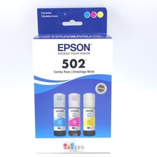 Genuine Epson 502 Ink Bottle Combo for ECO-TANK ET-Printers-OEM-4PK-NEW