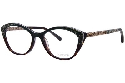 Coco Song Swing Me CV331 C3 Eyeglasses Women's Tortoise/Green Full Rim 52mm
