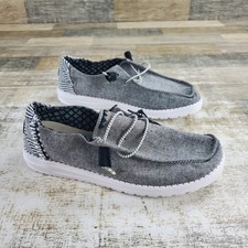 Hey Dude Wendy Chambray Woven Loafers Womens Sz 8 Slip On Shoes