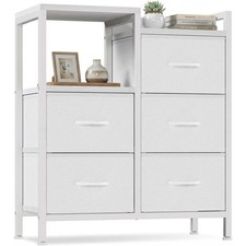 1 PC 5 Drawers Fabric Lateral File Cabinet Iron + MDF Rolling Printer Stand