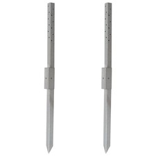 Fence Post Repair Kit – Heavy Duty Galvanised Steel Ground Anchor Stakes 2 PACK