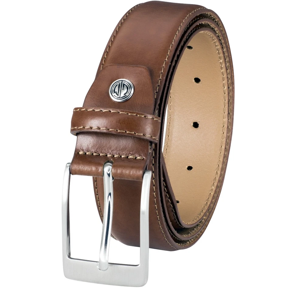 LINDENMANN Leder-Gürtel Herren 35 mm breit, Gürtel Herren Vollrindleder cognac