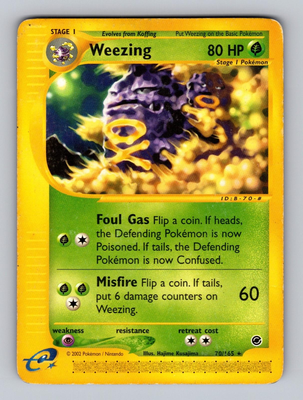 Weezing 70/165 Rare Expedition Base Set Pokemon Moderately Played