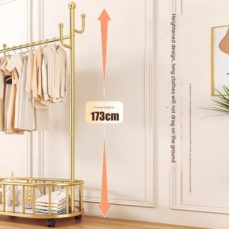 Garment Rails Display Luxury Heavy Duty Double Clothes Rail Hanging Rack Garment Display ...