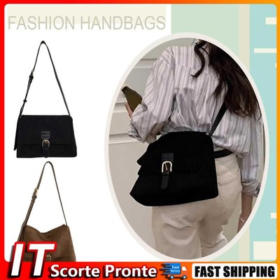 Borsa A Tracolla Donna In Nylon - Hobo A Mezzaluna Capiente E Leggera - Beige/Nero/Arancione - 2