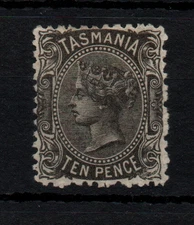 Tasmania QV 1870-71 10d black mint LHM SG134 WS45232